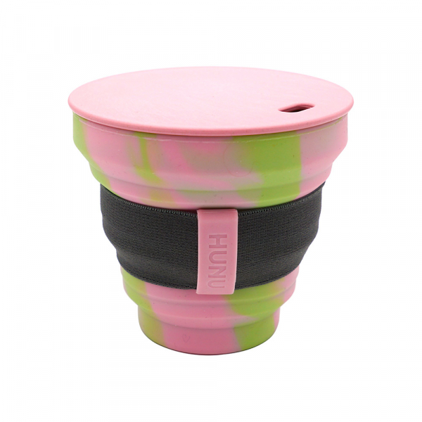 Hunu Collapsible Cup Green & Pink